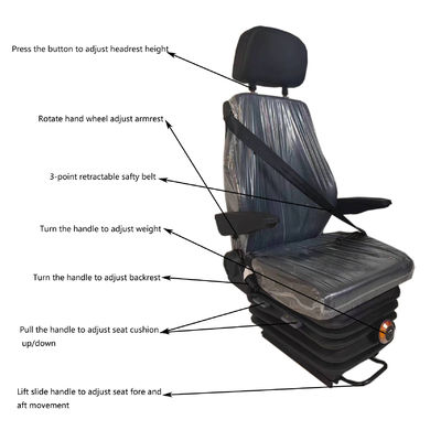 comprar Ajuste de altura M801 Asiento de tractor mecánico Asientos de paseo aéreo para semirremolques online manufacture