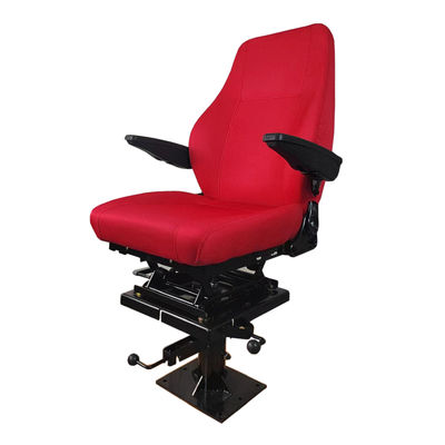 Asiento estático rojo S802 Asiento del conductor del tren de rotación con respaldo ajustable